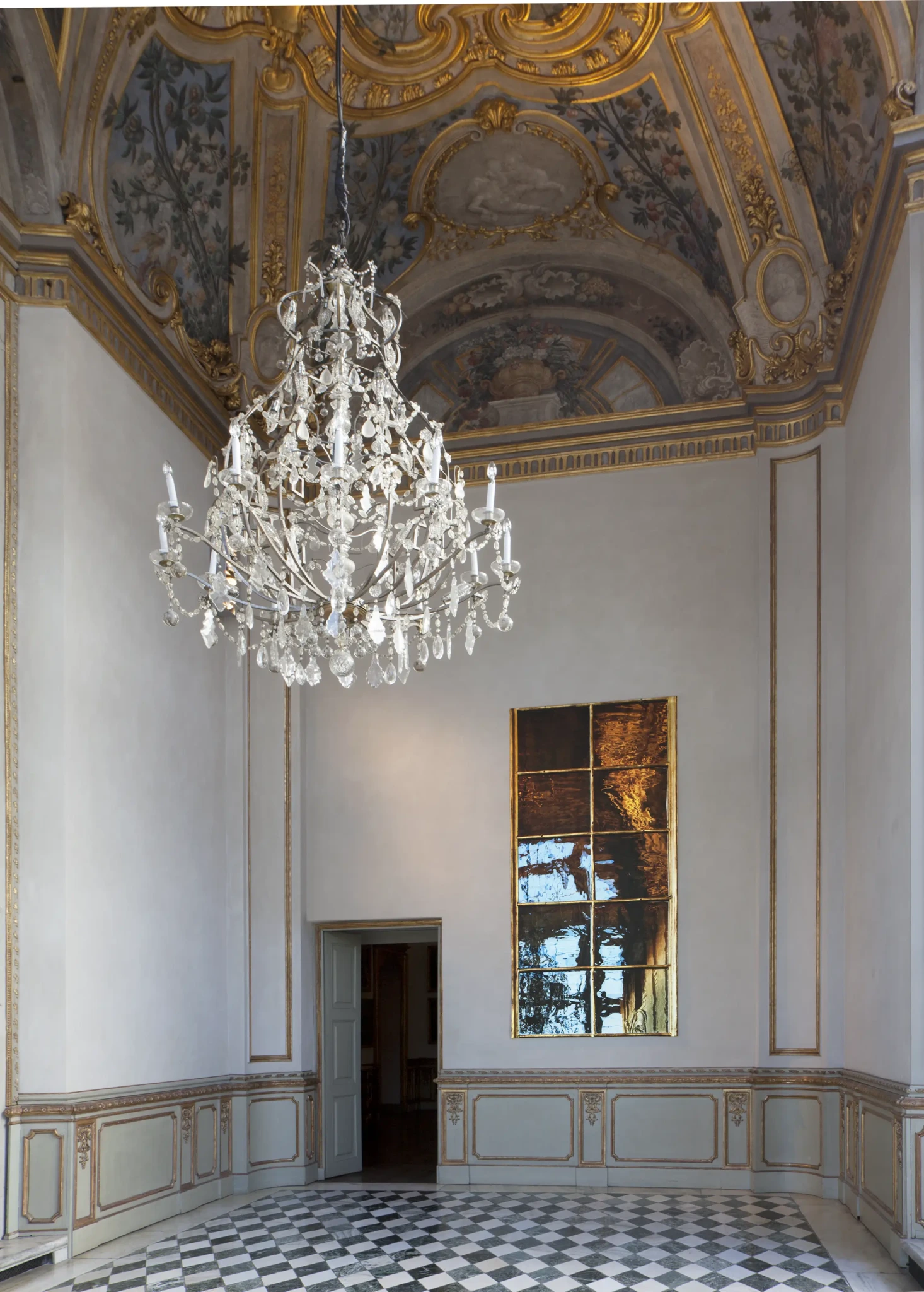 Installation view Doppio sogno, 2017 photograph printed on satin, 298 x 140 cm