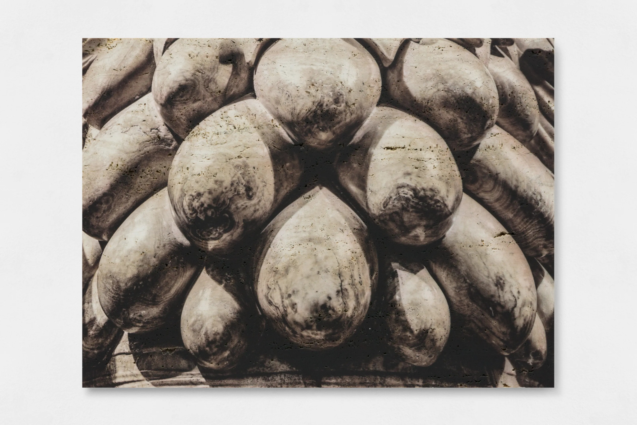 Untitled (9447), 2019 direct UV print on travertine stone 53 × 71.5 × 4 cm