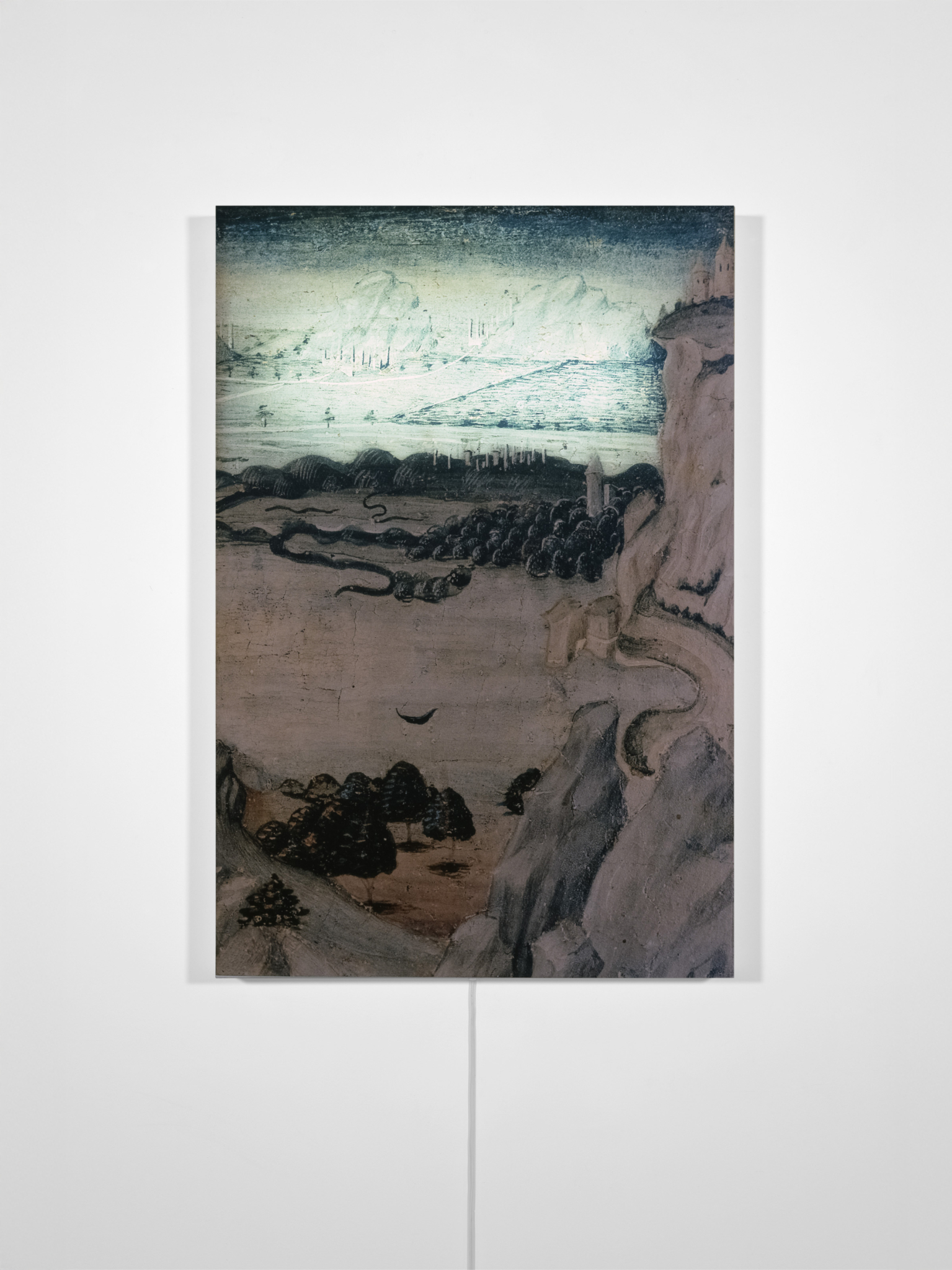 Untitled (Homage to Giovanni di Paolo 1), 2005 partially backlit C-print mounted on lightbox 57.5 × 38 × 5 cm